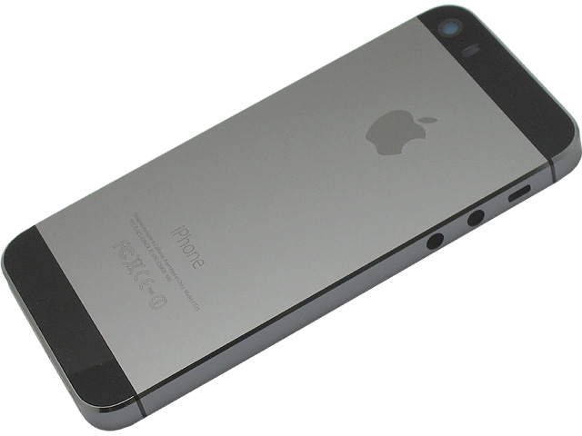 Replacement Part for Apple iPhone 5s Rear Housing with Top and Bottom Glass Cover - Gray - A Grade