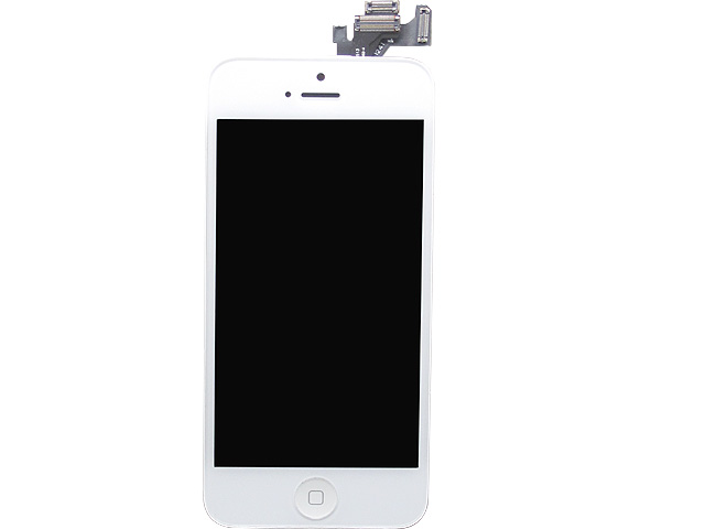 Apple iPhone 5 LCD Screen and Digitizer Assembly with Frame and Home Button - White- A Grade