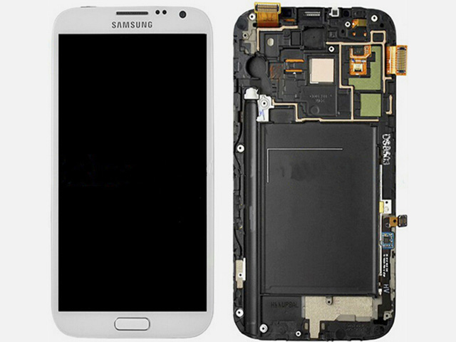 Replacement Part for Samsung Galaxy Note2 LCD Screen and Digitizer Assembly with Front Housing - White - A Grade