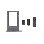 Replacement Part for Apple iPhone 5 SIM Card Tray+Side Key Set - Black - A Grade