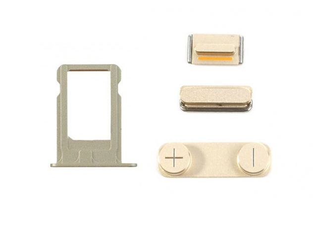 Replacement Part for Apple iPhone 5s SIM Card Tray+Side Keys - Gold- A Grade