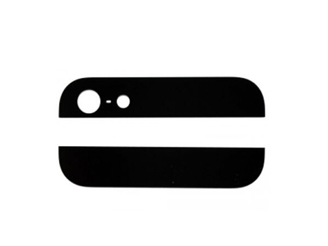 Replacement Part for Apple iPhone 5 Top and Bottom Glass Cover - Black - R Grade