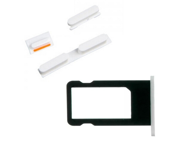 Replacement Part for Apple iPhone 5c SIM Card Tray+Side Keys -White - A Grade